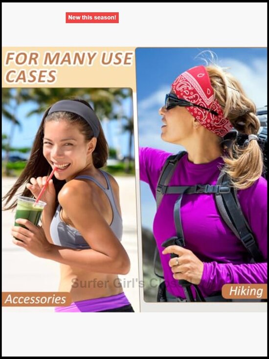 24 Pack Non Slip Moisture Wicking Sports Headbands for Running Hiking Yoga
